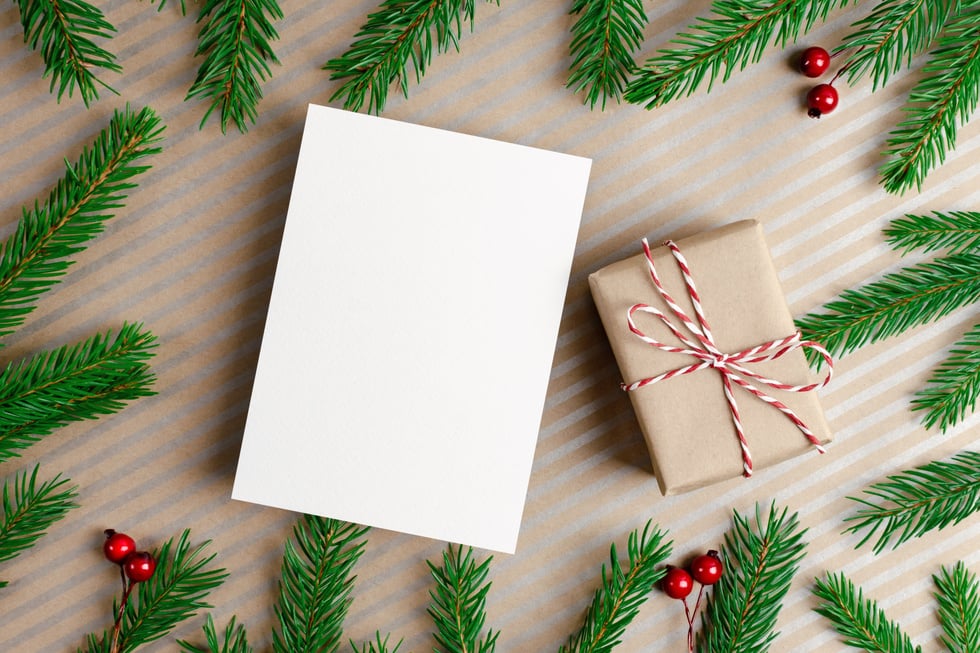 Christmas greeting card mockup