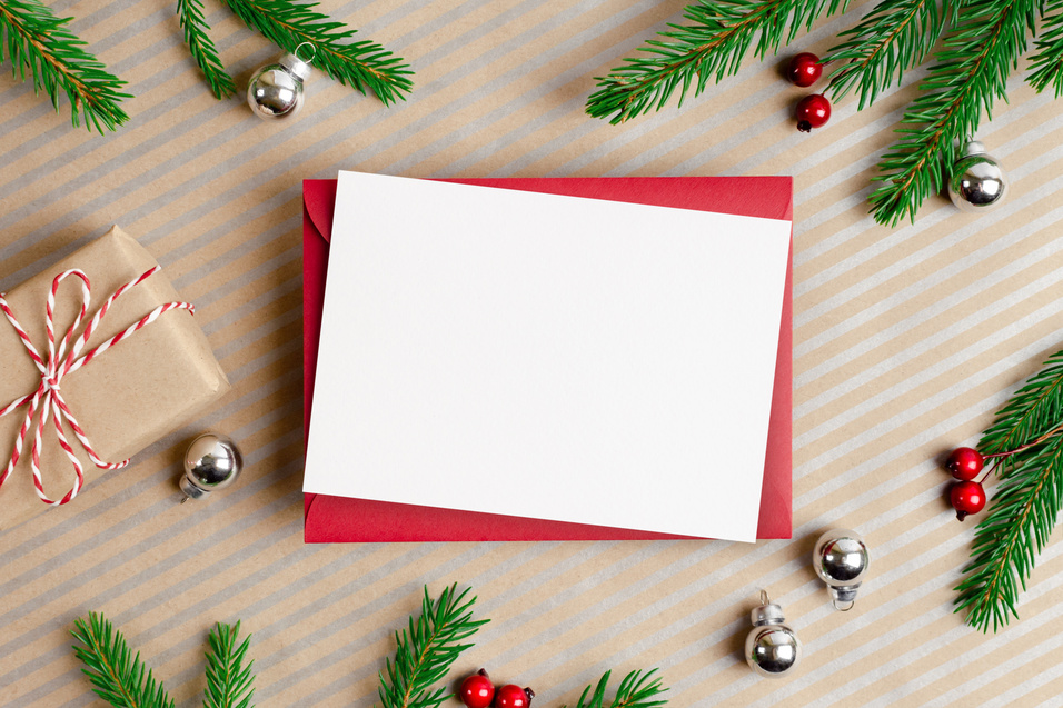 Christmas greeting card mockup